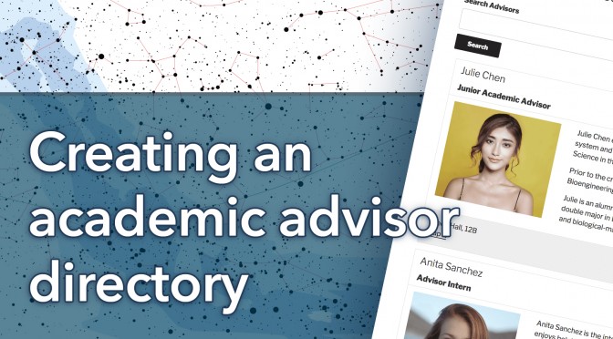 Creating an academic advisor directory