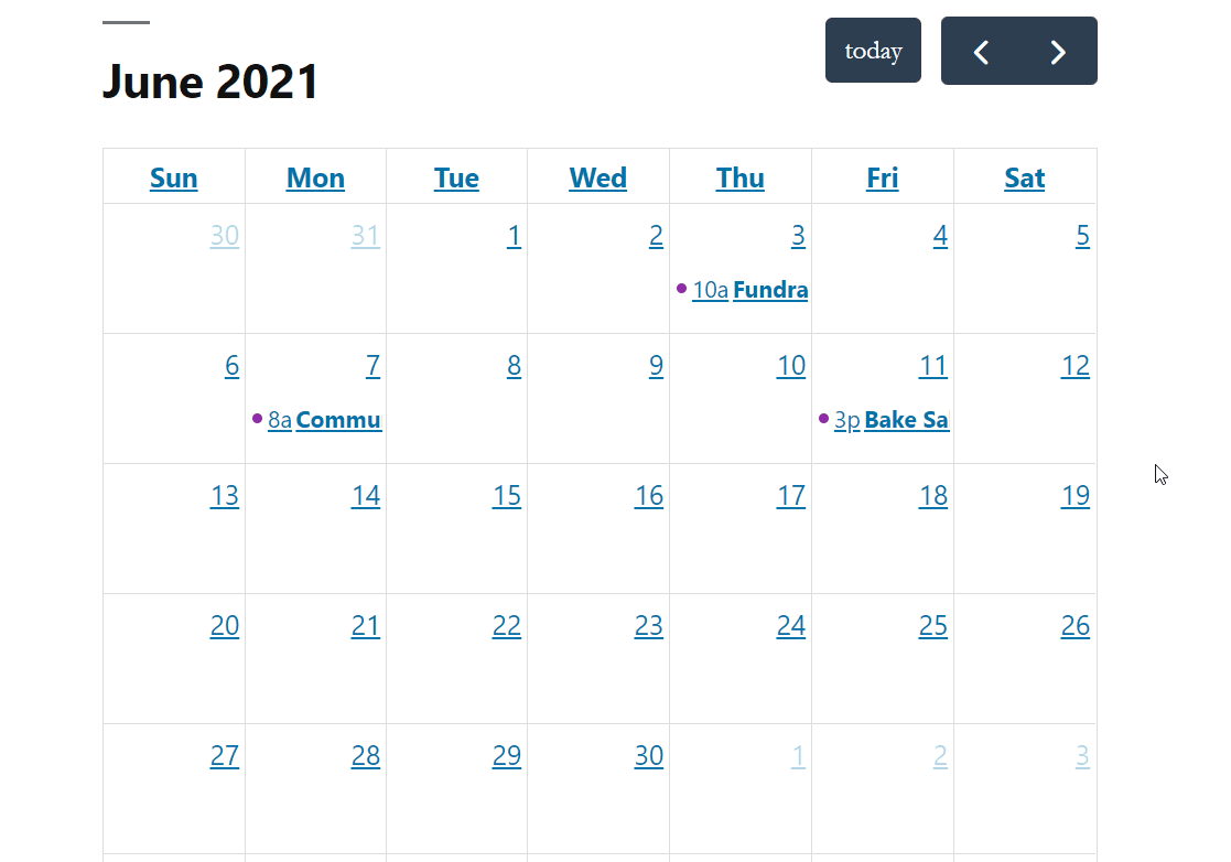 A demonstration showing the new calendar loading animation when changing the month