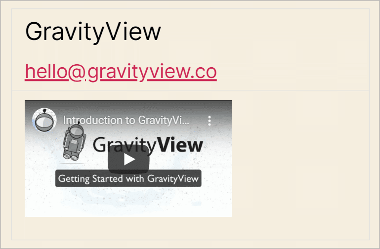 An embedded YouTube video from Gravity Forms