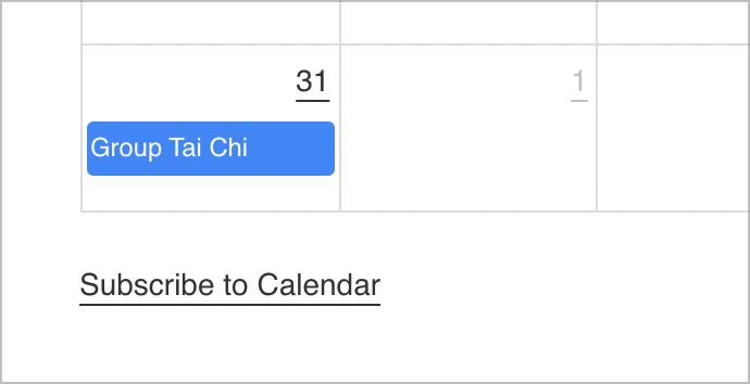 A link underneath a Gravity Forms Calendar that says "Subscribe to Calendar"
