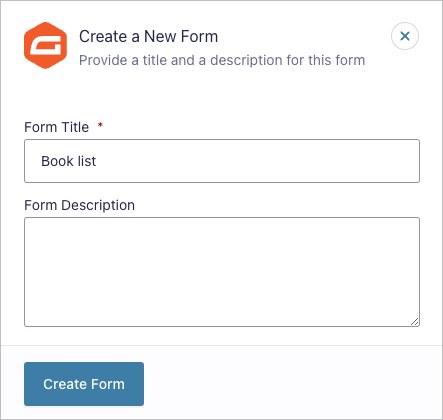Creating the book list form in Gravity Forms