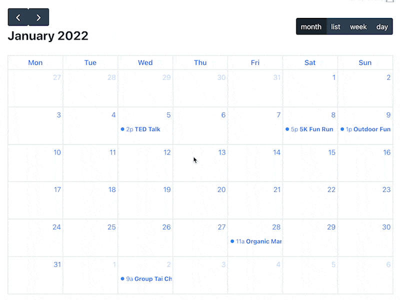 Dragging and dropping events in Gravity Forms Calendar