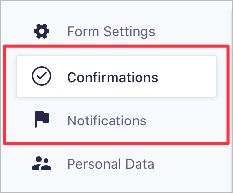 The Confirmations and Notifications tab on the Gravity Forms Settings page