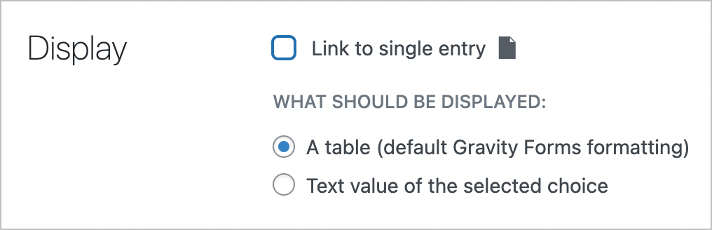 The field settings in GravityView for a Survey Likert field