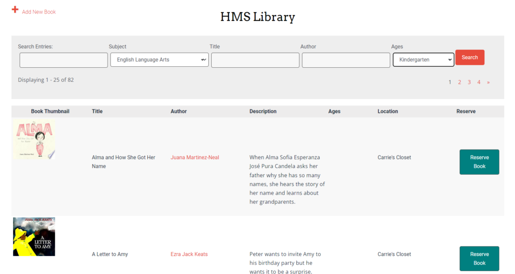 An online school library built using GravityView