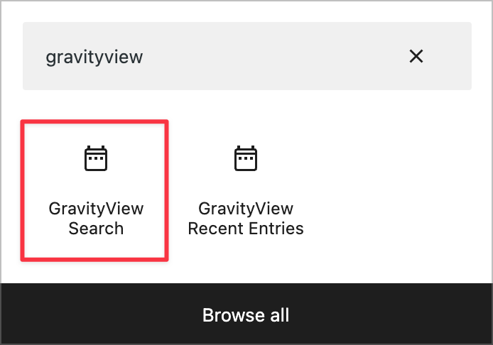 The GravityView Search widget