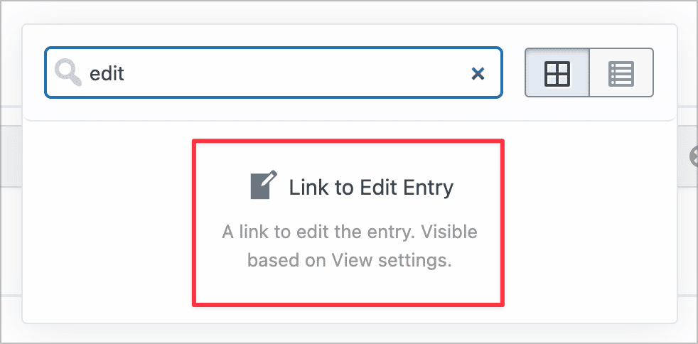 The 'Link to Edit Entry' field in the GravityView View editor