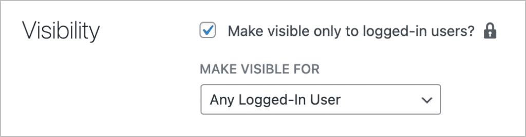 A checkbox labeled 'Make visible only to logged-in users?'
