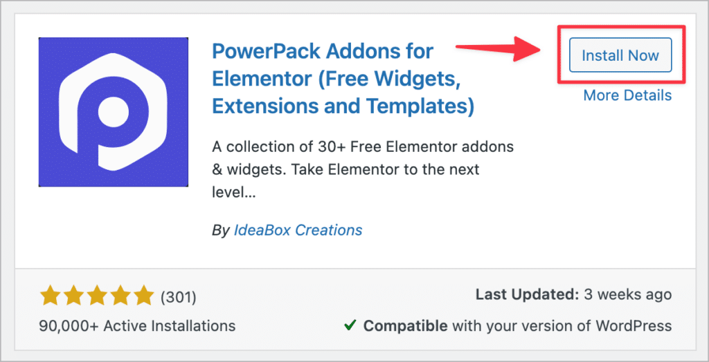 The PowerPack Addons for Elementor plugin preview.