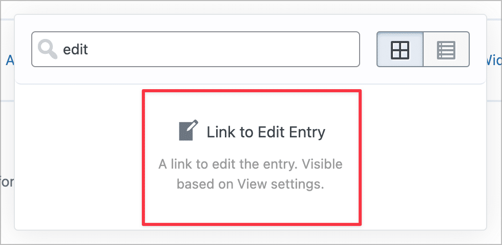 The GravityView 'Link to Edit Entry' field