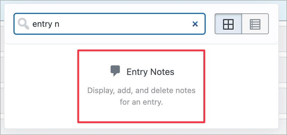 The 'Entry Notes' field in Gravity Forms
