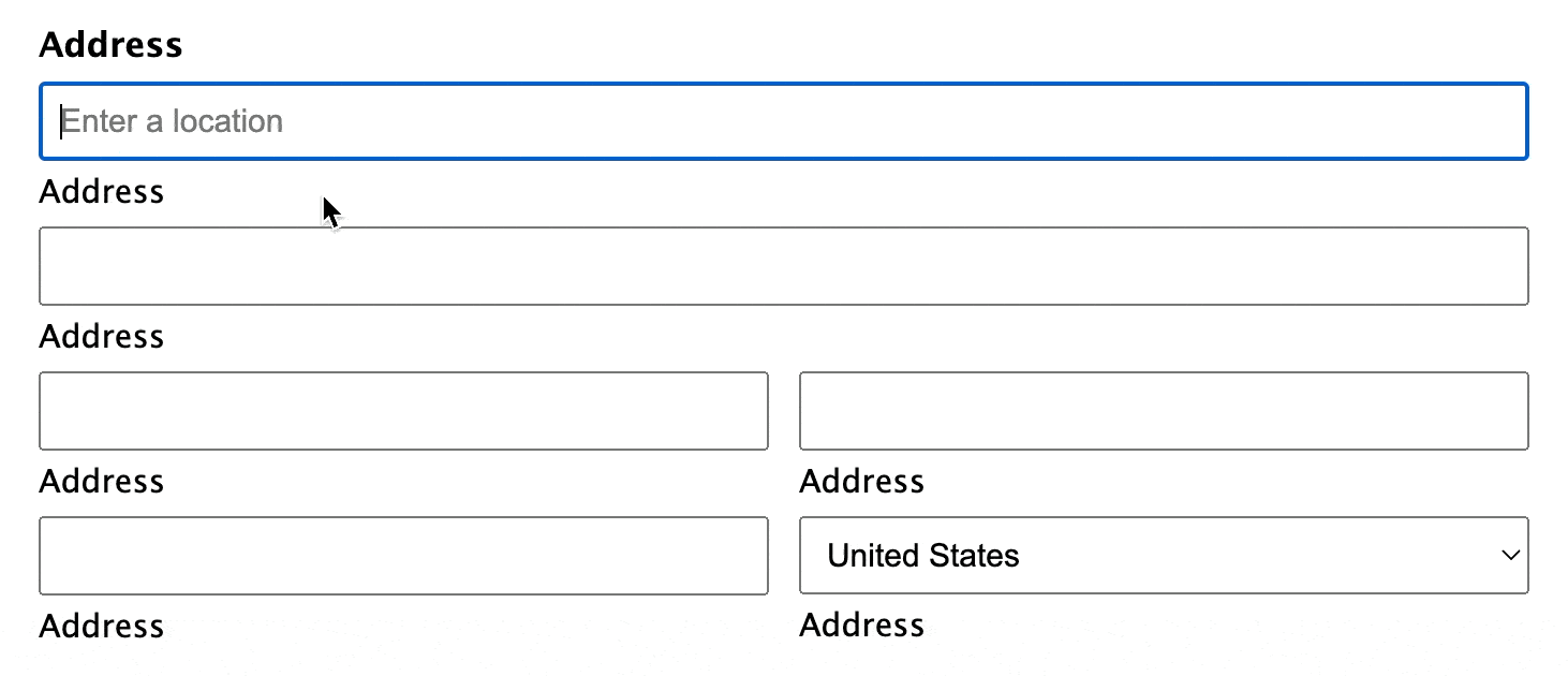 Typing in an address into a Gravity Forms Address field and having it autocomplete