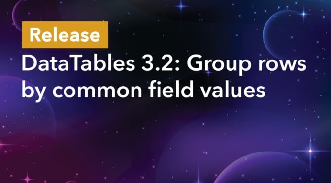 Release: DataTables 3.2 - group rows by common field values